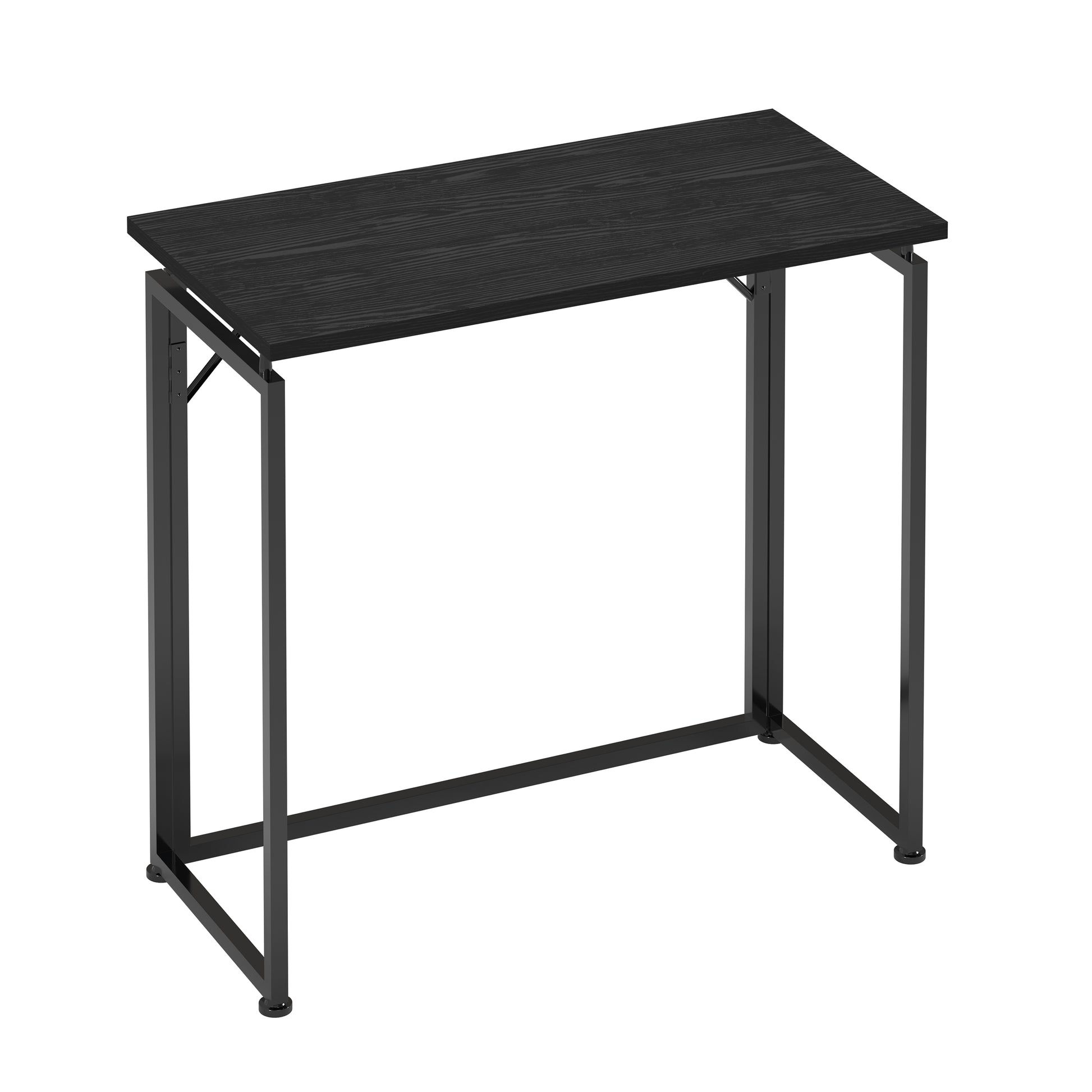 Techni Mobili 31.5 In. Folding Desk For Small Spaces, No Assembly Required, Black Black Office Modern Rectangular Rectangular Particle Board,Steel