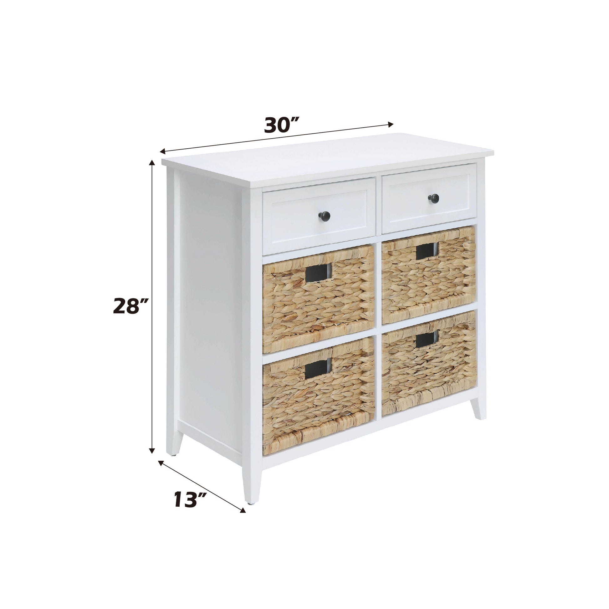 Flavius White Finish Console Cabinet White Synthetic Wood