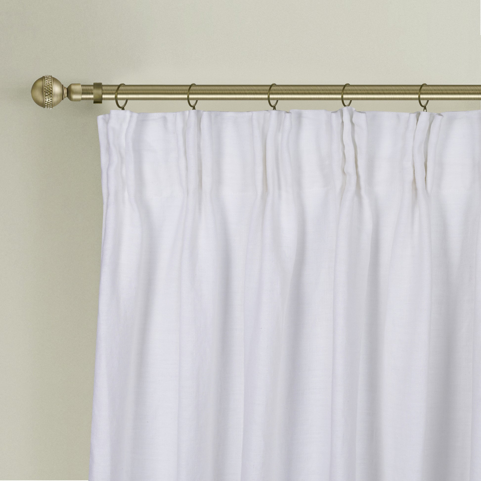 Newport Cotton Lining Window Curtains For Bedroom, Linen Curtains For Living Room, 96 Inches Long Curtains For Living Room, White White Linen