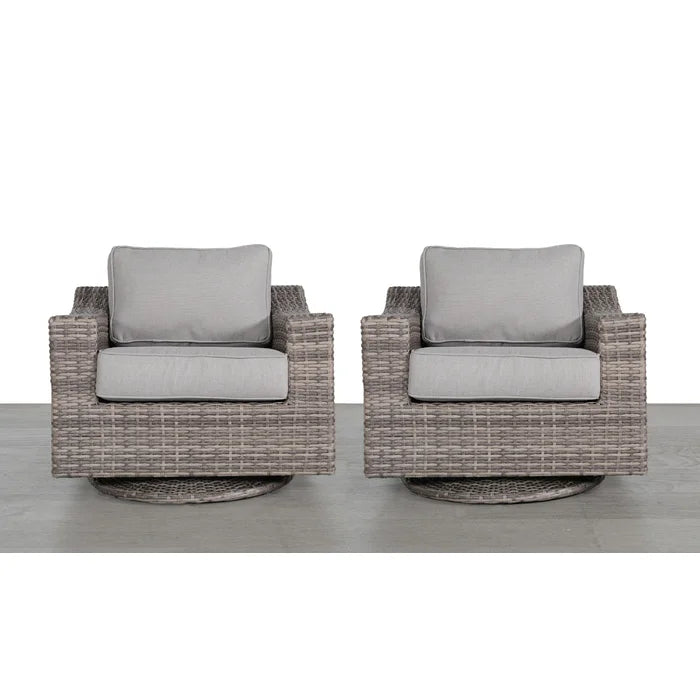 Elegant Fully Assembled Swivel Patio Chair With Luxurious Cushions Perfect For Outdoor Relaxation Grey,Grey Mix Wicker