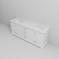 White Double Bath Vanity 80 In. W X 22 In. D, With White Quartz Top White Plywood Wood