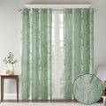 Palm Leaf Burnout Window Sheer Sage Green 50X95