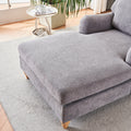 Modern Mid Century Indoor Oversized Chaise Lounger Comfort Sleeper Sofa With Soild Wood Legs Grey Foam 1 Seat