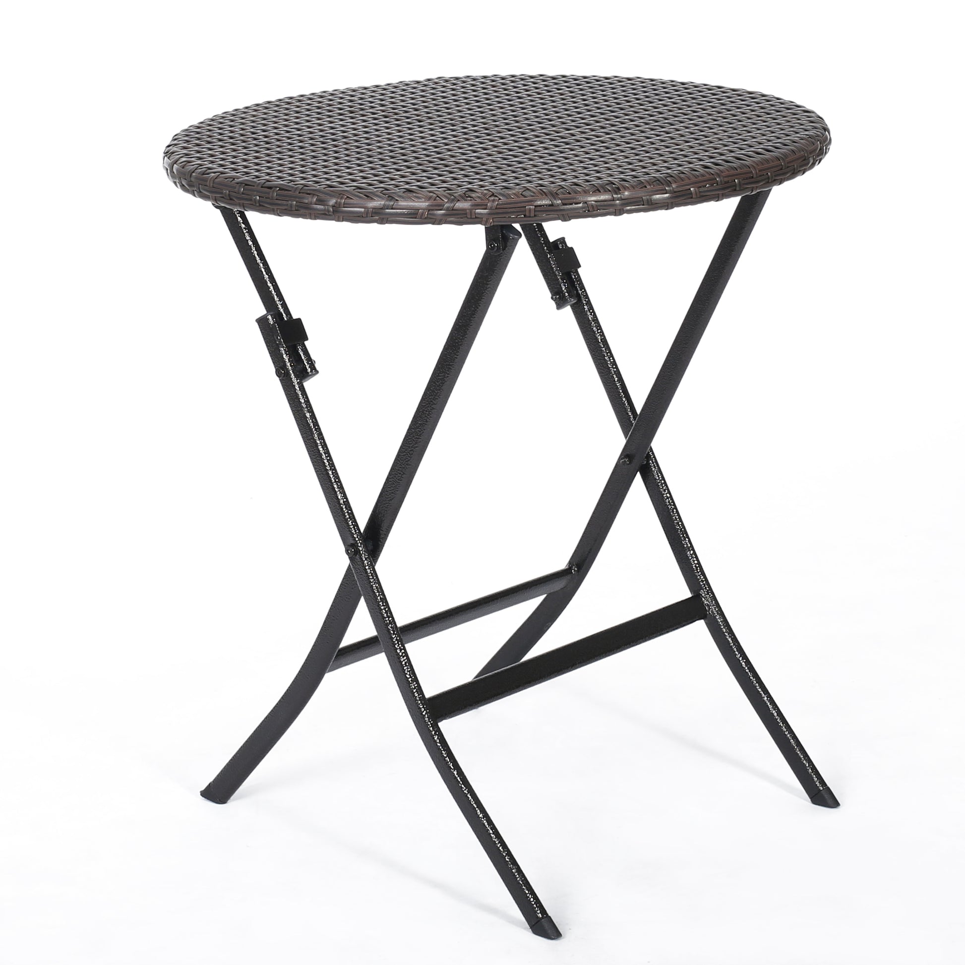 Elba Bistro Set Brown Multi Pe Rattan Iron Waterproof Fabric