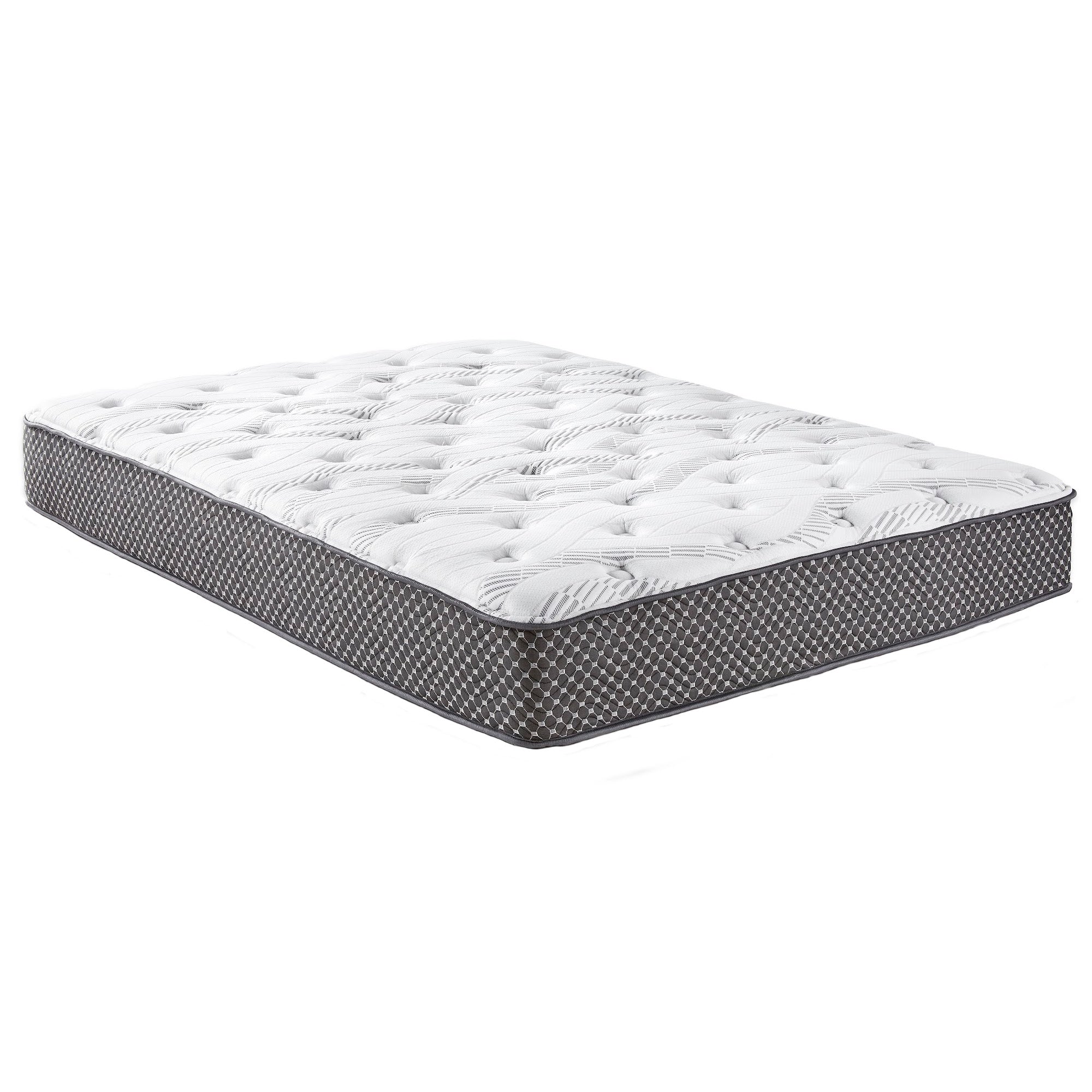 10" Quilted Hybrid Full Mattress, Medium Firm Black White Foam Spring Full