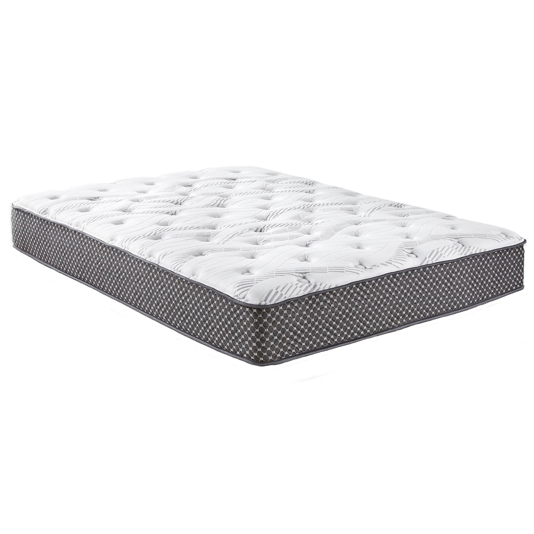 10" Quilted Hybrid Full Mattress, Medium Firm Black White Foam Spring Full