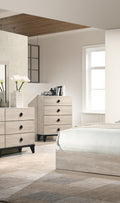 Modern Design Bedroom Furniture 1Pc Cream 4 Drawers Beautiful Chest With Faux Marble Top Black,Cream Modern Wood
