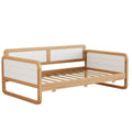 Twin Size Solid Wood Daybed With Trundle For Limited Space Kids, Teens, Adults, No Need Box Spring, Walnut And White Box Spring Not Required Twin White Walnut Wood Bedroom Modern Pine Daybeds Wood