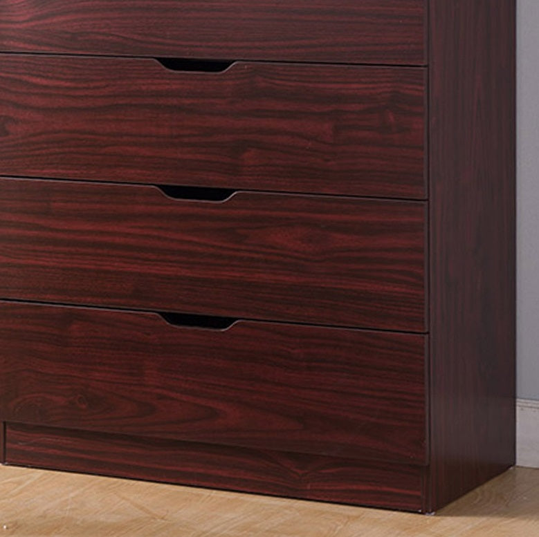 Functional 5 Drawer Chest In Mahogany Finish Mahogany Mdf