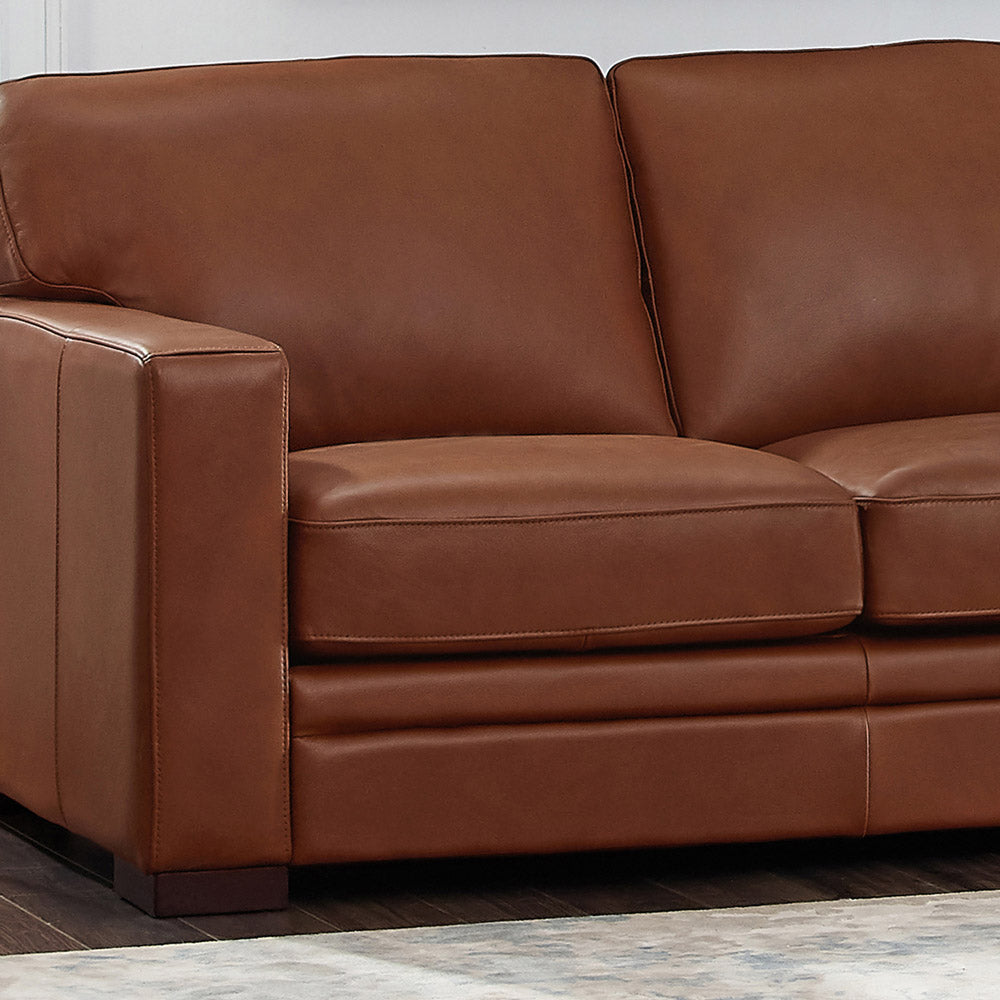 Dillon Leather Loveseat Brown Down Filling Genuine Leather