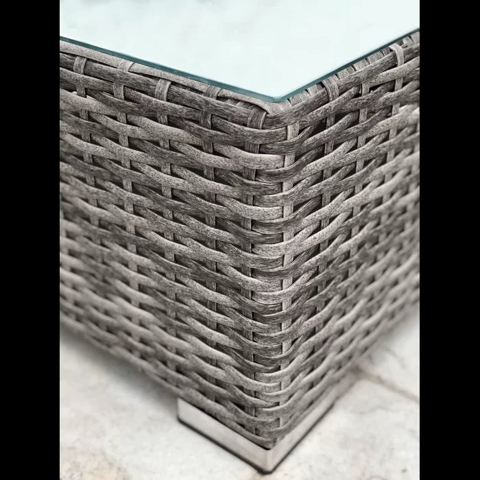 Stylish Rattan Wicker Fully Assembled 6 Person Seating Group With Premium Sunbrella Cushions Perfect For Outdoor Entertaining Dark Gray,Navy Blue Wicker