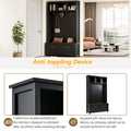 Versatile 4 In 1 Hall Tree With 6 Golden Hooks, Wood Grain Bench With Multiple Storage Space, Entryway Coat Rack With 2 Drawers For Living Room, Hallway, Black, 76.6''H Old Sku:N721S000034B Black