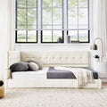 Full Size Upholstered Tufted Bed Frame, Sofa Bed Frame With Comfortable Backrest And Armrests, Full Size Bed For Bedroom, Living Room,Velvet, Beige 80.5''*59''*30.5'' Box Spring Not Required Full Beige Composite Bedroom Eucalyptus Bed Frame Foam Velvet