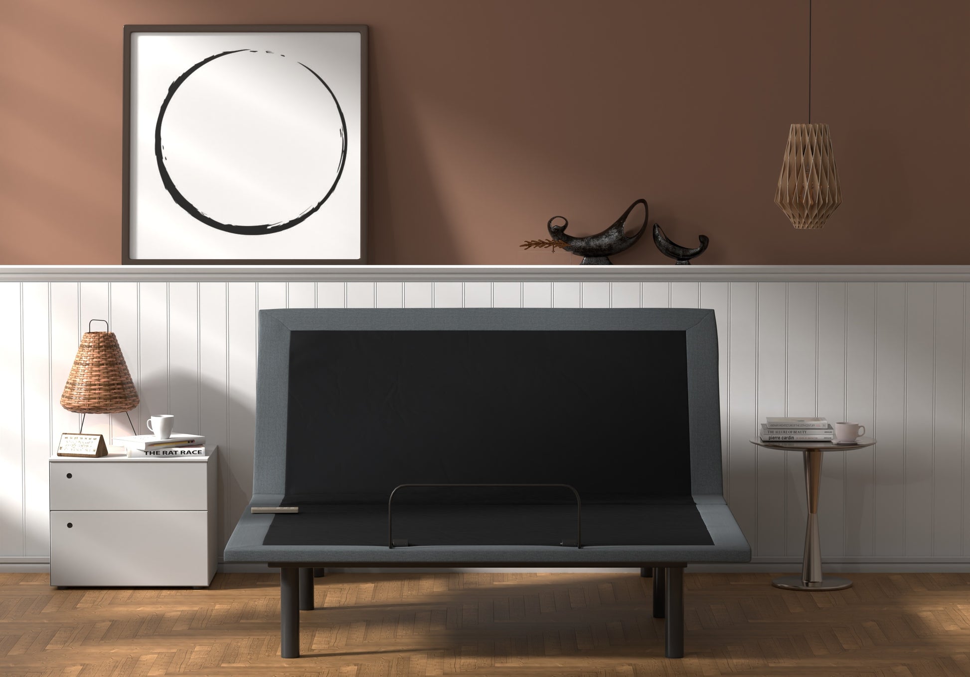 Btx4 King Adjustable Bed Base With Head And Foot Position Adjustment Box Spring Not Required King Black Grey Steel