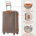 Hardshell Luggage Sets 3 Piece Double Spinner 8 Wheels Suitcase With Tsa Lock Lightweight 20''24''28'' Coppery Abs