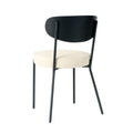 Modern Grey Simple Pu Dining Chair Upholstered Chair Family Bedroom Stool Back Dressing, Black Round Table Set, Bentwood Covered With Ash Veneer Chair Back, Chair Black Metal Legs Set Of 5 Black Mdf