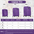 Softside Luggage Expandable 3 Piece Set Suitcase With Duffel Bag Upright Spinner Softshell Lightweight Luggage Travel Set Purple Polyester