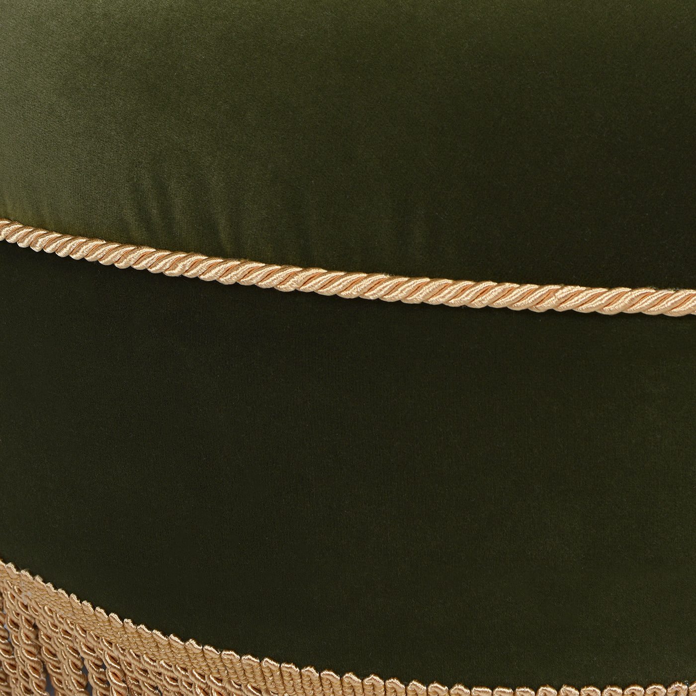 Yolanda 24" Round Upholstered Accent Ottoman, Olive Green Performance Velvet Olive Green Foam Velvet