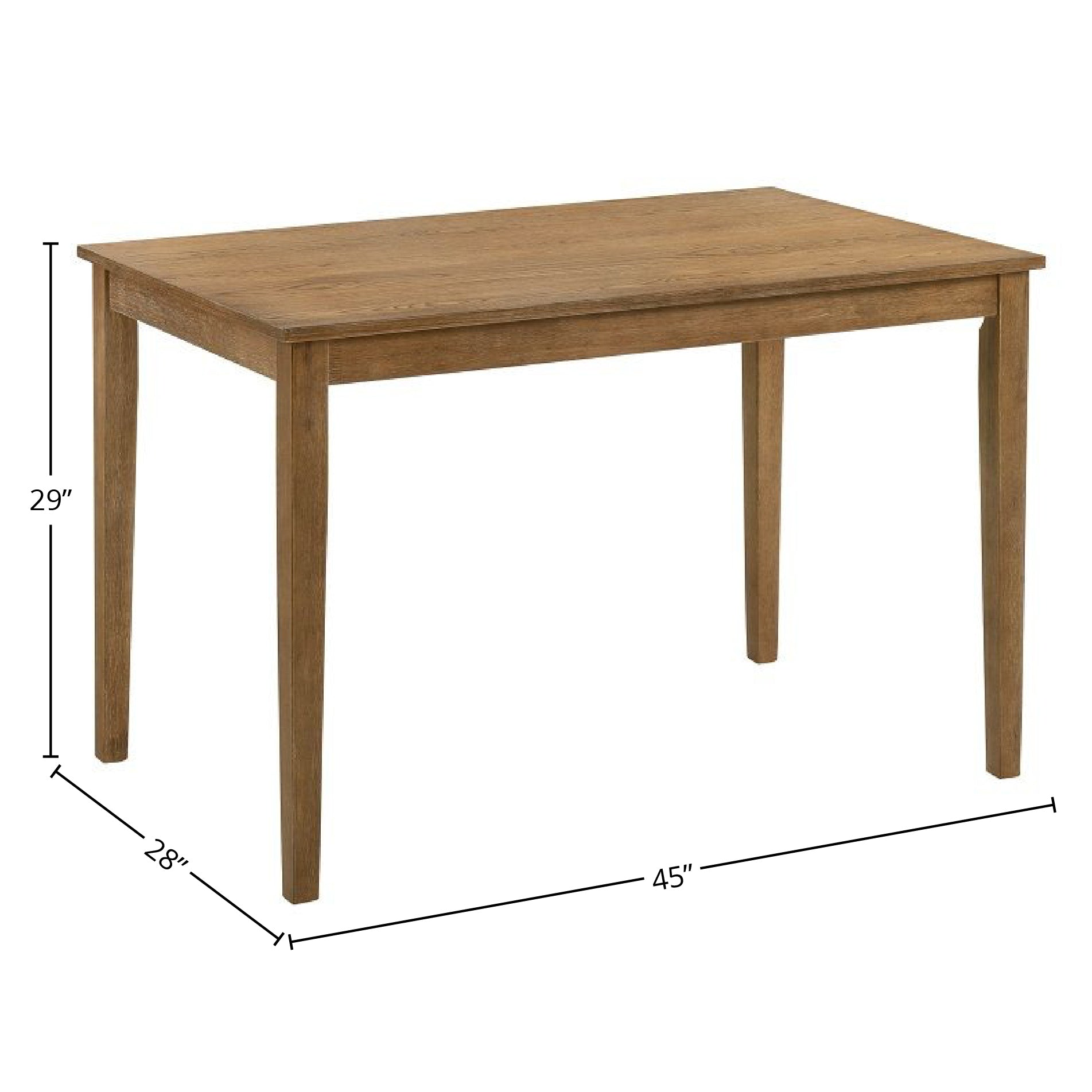 Weathered Oak 5 Piece Dining Set With Upholstered Seat Upholstered Chair Wood Oak Solid Back Seats 4 Wood Dining Room Fixed Table 4 Leg Rectangular Dining Table With Chair Wood Fabric