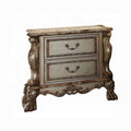 Gold Patina And Bone 2 Drawer Nightstand Gold 2 Drawers Bedroom Rectangle Rustic Felt Lined Drawers Solid Wood Mdf