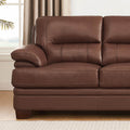 Luxor Leather Loveseat Pecan Memory Foam Genuine Leather