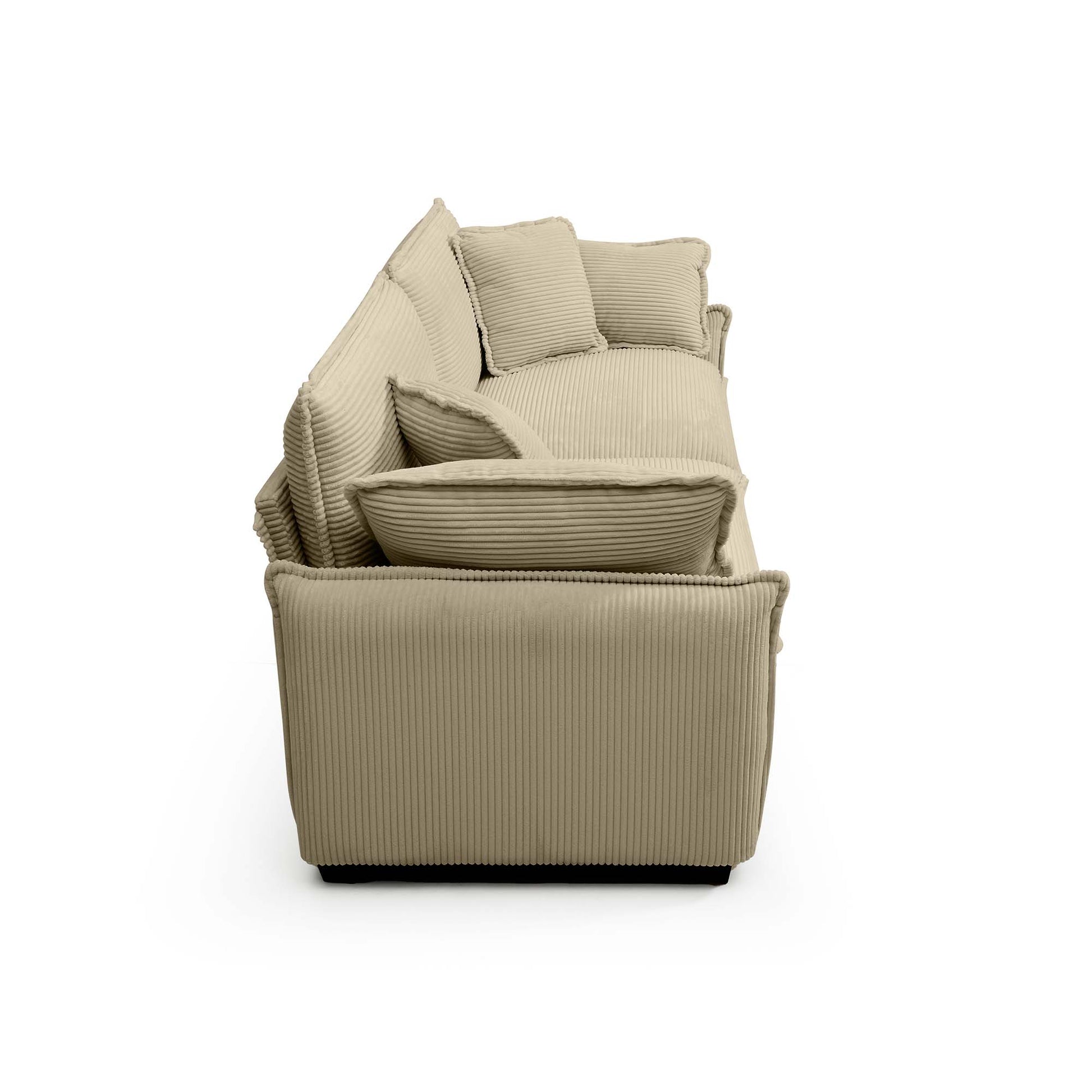 3 Piece Comfortable Oversized Sectional Sofa, One Single Sofa And One 2 Seater Sofa And One 3 Seater Sofa ,Tan Corduroy Deep Seat Sofa Tan Corduroy 6 Seat