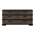 Two Tone Brown Black Finish 6 Drawers Dresser 1Pc Modern Industrial Design Bedroom Furniture Black,Brown Gray Wood