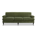 Alana Lawson Three Cushion Tightback Sofa, Olive Green Performance Velvet Green Foam Velvet 3 Seat