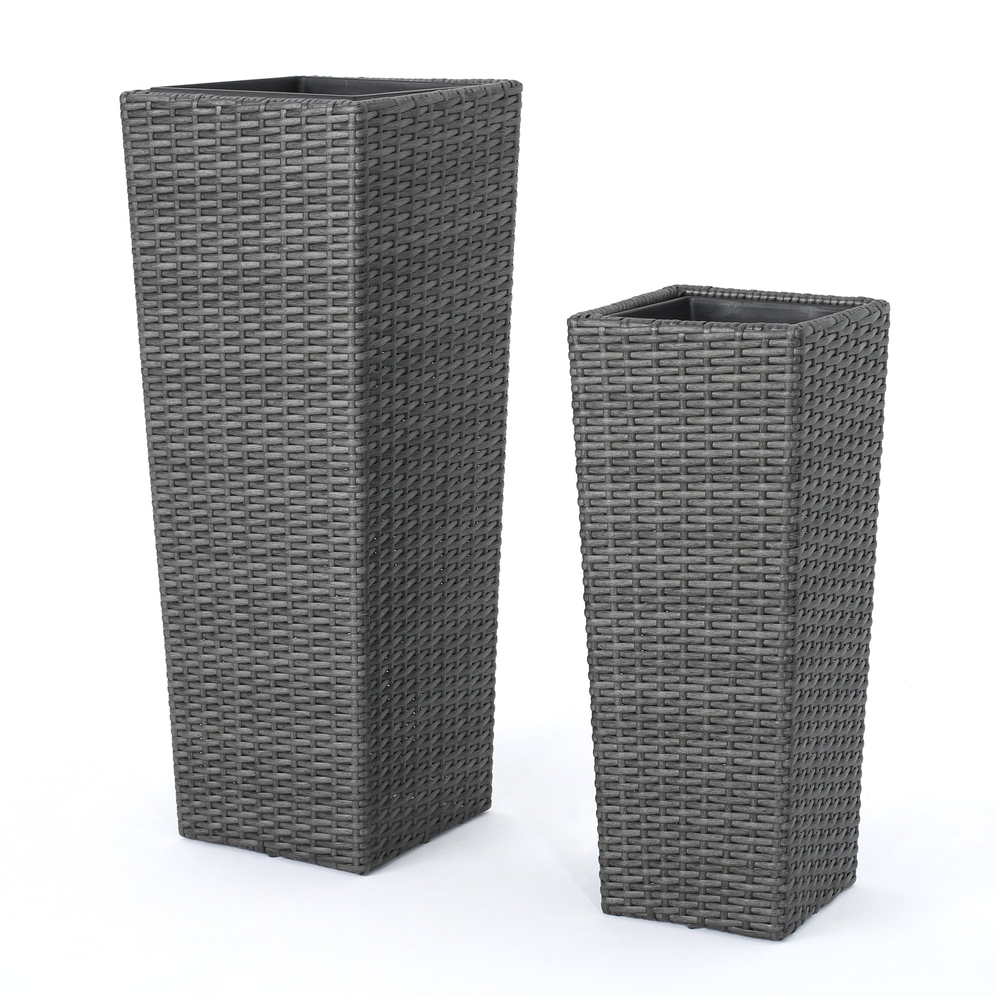Rattan Flower Pot Grey Grey Rattan