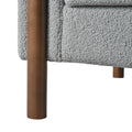 Oversized Accent Chair, Upholstered Living Room Chairs Single Sofa Chair With Walnut Legs, Curved Handrail, Grey Grey Teddy
