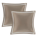 8 Piece Jacquard Comforter Set Tan Ivory Cal King California King Tan Ivory Polyester