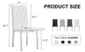 2 Piece Dining Chair Set, Modern Style Kitchen Soft Cushion High Backrest, With Embedded Buttons, Metal Leg Office Chair, Suitable For Restaurants, Offices, And Restaurants. White Pu