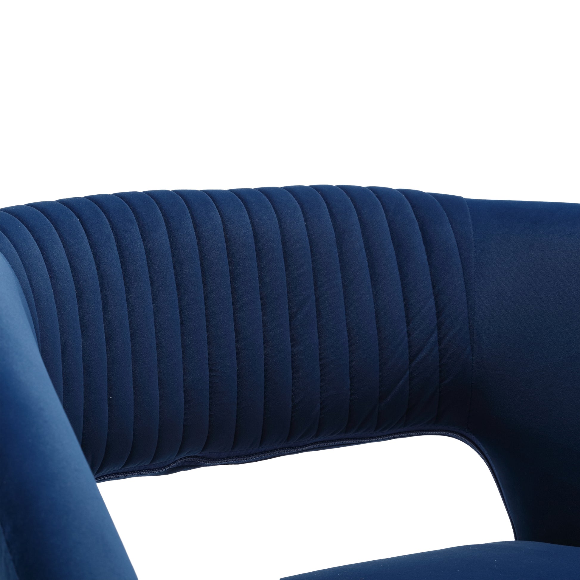 Coolmore Upholstered Tufted Living Room Chair Textured Linen Fabric Accent Chair With Metal Stand Navy Velvet