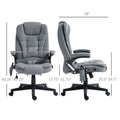 Homcom 6 Point Vibrating Massage Office Chair With Lumbar Heat Gray Gray Polyester