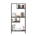 Modern Storage Shelf With 4 Compartments & Metal Legs, Freestanding Organizer,Book Shelves Display Shelves For Living Room, Bedroom, Home Office 4 Black Standard Primary Living Space Open Back Metal