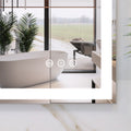 32X40 Inch Led Bathroom Vanity Mirror Wall Mounted Adjustable White Warm Natural Lights Anti Fog Touch Switch With Memory Modern Smart Large Bathroom Mirrors Silver Aluminium