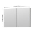 36'' W X 26'' H Bathroom Mirror Medicine Cabinet Wooden Door Medicine Cabinets For Bathroom, Wall Mounted Recessed Or Surface, Bathroom Mirror With Storage White Engineered Wood