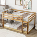 Solid Wooden, Solid Rubber Wooden Twin Over Twin Loft Bed With Ladder, With Bed Platform Of Strengthened Slatsnatural Twin Natural Rubber Wood