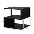 Dfw Coffee Tables For Living Room Modern Black Coffee Table With S Shaped 3 Tiers Open Storage Shelf Matte Center Sofa Tea Table For Home Office Furniture Black 19.70