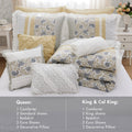 9 Piece Cotton Percale Comforter Set Yellow Queen Queen Yellow Polyester