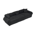 24005 Black Teddy Velvet Fabric, With 3 Pillows, Three Person Sofa Can Be Placed In The Living Room And Other Scenes Black Polyester Blend 3 Seat