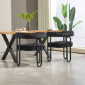 Coolmore Contemporary Designed Velvet Fabric Upholstered Accent Dining Chair Barrel Side Chairs Kitchen Armchair For Living Room Set Of 2 Black Chenille Black Foam Chenille