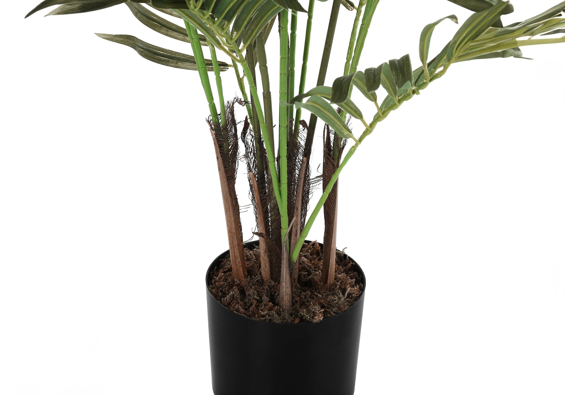 Artificial Plant, 47" Tall, Areca Palm Tree, Indoor, Faux, Fake, Floor, Greenery, Potted, Real Touch, Decorative, Green Leaves, Black Pot Green Plastic