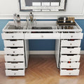 High Gloss White 13 Drawers Makeup Vanities Gloss White 5 Drawers & Above Modern White Mdf Glass