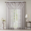 Diamond Sheer Embroidered Waterfall Valance Grey 38X46