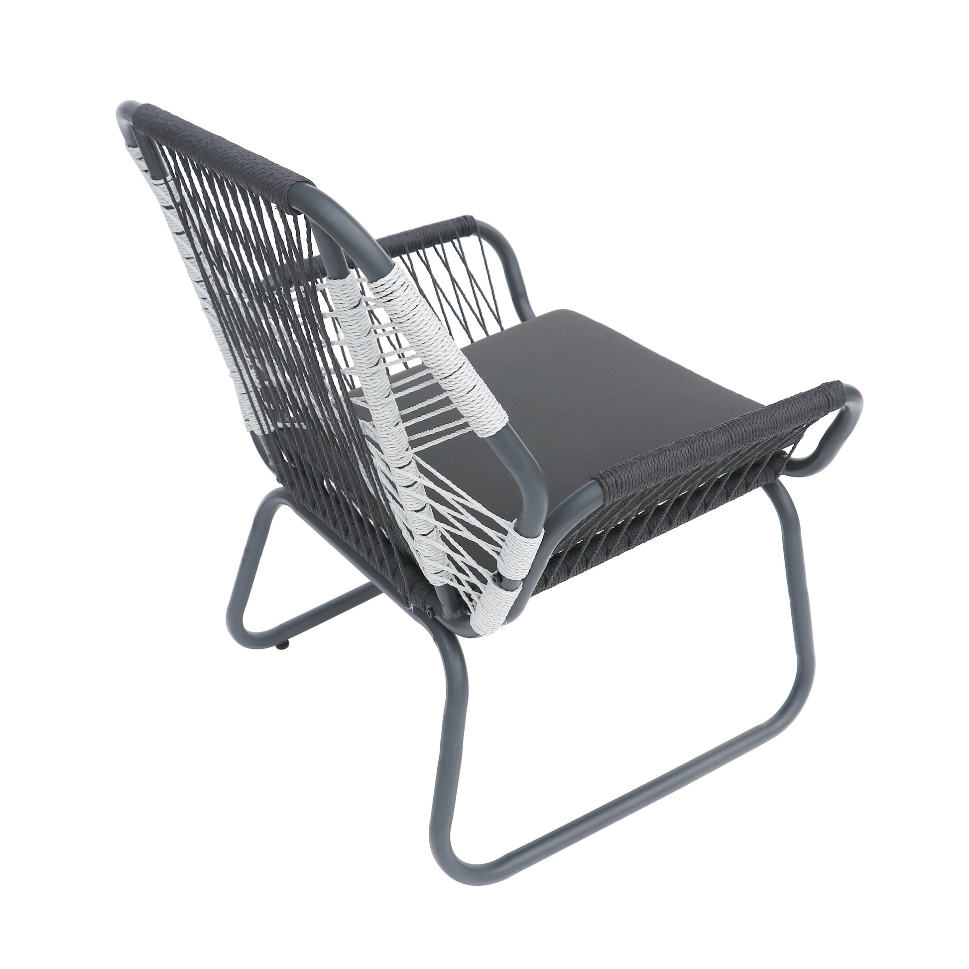 Idaho 3Pc Chat Set Gray Woven Rope