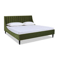 Aspen Vertical Tufted Headboard Platform Bed Set, King, Olive Green Performance Velvet King Olive Green Wood Foam Velvet Velvet