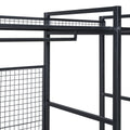 Open Style Wardrobe With Hanging Rails, Shelves And Drawers, Black Black Metal & Wood