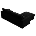 Sectional Sofa Comfy Corduroy Couch For Living Room With Pillows And Round Armrests, Modern Corduroy Sofa Sleeper Deep Couches With Storage Ottoman Black, 2 Seat Black Corduroy 2 Seat