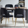 Black Velvet Dining Chairs With Metal Legs And Hollow Back Upholstered Dining Chairs Set Of 4 Metal Black Dining Room Foam Dry Clean Modern Dining Chairs Velvet